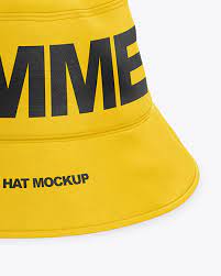 Download Bucket Hat Mockup Front View High Angel Shot In Apparel Mockups On Yellow Images Object Mockups