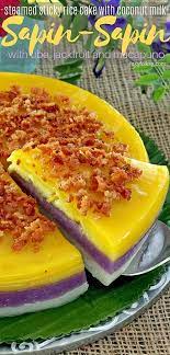 Sapin Sapin Recipe With Jackfruit Ube And Macapuno Recipe Sapin Sapin Recipe Desserts Jackfruit Recipes