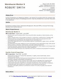 Warehouse Worker Resume Samples Qwikresume