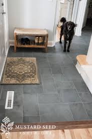 Montauk Blue Slate Tile In The Foyer Miss Mustard Seed Foyer Flooring Entryway Flooring Entryway Tile