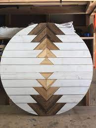 Round Wood Wall Art Aztec Wall Art Ombre Table Wood Wall Art Diy Aztec Wall Art Reclaimed Wood Wall Art