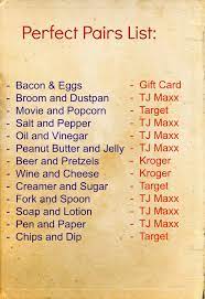 Perfect Pairs List Bridal Shower Gift Baskets Thoughtful Bridal Shower Gifts Bridal Shower Gift Wrapping Ideas