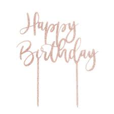Happy Birthday Rose Gold Cake Topper Rose Gold Happy Birthday Glitter Cake Topper Happy Birthday Cake Topper Birthday Cake Toppers Glitter Cake Topper