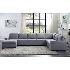 Hello loves in this weeks video i will show y'all how i assemble an ikea couch sectional! Tifton Light Gray Linen 7 Seat Reversible Modular Sectional Sofa Chaise On Sale Overstock 30081705