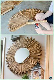 Here are a few cute ideas you could try making to jazz up your home! Diy Stained Wood Shim Starburst Mirror Instruction Diy Decorative Mirror Frame Ideas And Projec Diy Wood Mirror Frame Mirror Frame Diy Diy Home Decor Projects