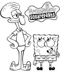 Spongebob squarepants karate coloring sheet perfect for boys. Squidward Q Tentacles On A Free Printable Coloring Page