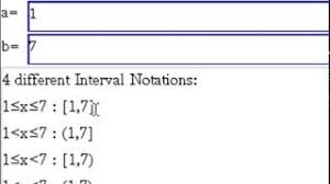 Do Interval Notation On The Tinspire Using Algebra Made Easy Just Enter Interval Bounds Youtube