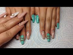 How to remove acrylic nails at home with acetone. Mint And Nude Infill Acrylic Nail Born Pretty Store Review Youtube