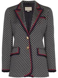 Gucci Geometric G Pattern Blazer Farfetch In 2020 Pink Blazer Outfits Blazer Pattern Gucci Jacket