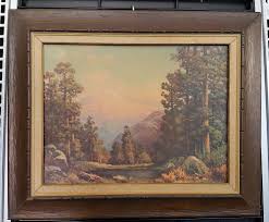 Vintage Art High Sierra Woods Mountain Forest Landscape Robert Wood California Vintage Forest Landscape Vintage Framed Art Vintage Landscape