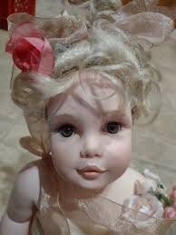 "Cheri" Porcelain Doll by Sandie Babin, 14" sitting, LE #95, Masterpiece  Gallery