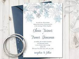 Winter Wedding Invitation Template Snowflakes Silver Blue Etsy Wedding Invitations Printable Templates Printable Wedding Invitations Winter Wedding Invitations