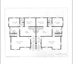 الدور الأرضي لفلل دوبلكس نظام شقق H المساحة الاجمالية 400 متر Diagram Floor Plans