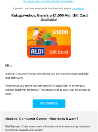 The giftcards.com visa egift card can be redeemed online or in stores everywhere contactless visa debit cards are accepted in the u.s. Freestuffeu You Are Eligible For This 1000 Aldi Gift Card Milled