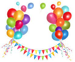 Transparent Party Streamer And Balloons Png Clipart Picture Birthday Balloons Clipart Balloons Card Making Birthday