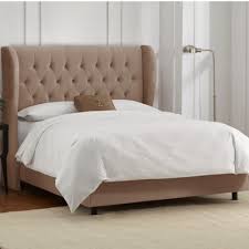 Willa Arlo Interiors Alcantara Diamond Tufted Upholstered Standard Bed Wayfair In 2020 Wingback Bed Upholstered Panel Bed Upholstered Beds