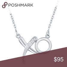 Sterling Silver 0 03cttw Diamond Xo Necklace 925 Sterling Silver 0 03 Ct T W Genuine Diamonds Xo Design Womens Jewelry Necklace Xo Necklace Silver