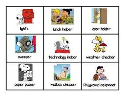 Snoopy And Friends As Classroom Helpers Classroom Helpers Snoopy Classroom Classroom Jobs