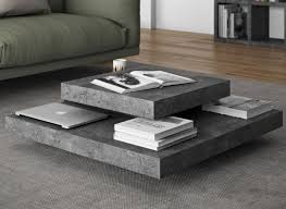 Temahome Slate Square Coffee Table In Concrete And Black Casas