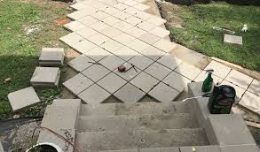 Continue stamping in rows until the entire concrete area has been stamped. Diy How To Install Pavers Over Old Concrete