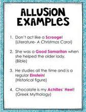 Allusion Examples Anchor Chart Allusion Examples Allusion In Literature Allusion