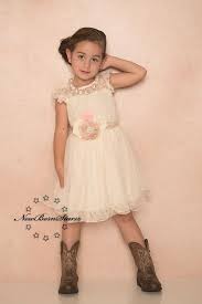 Ivory Blush Chiffon Flower Girl Dress Rustic Wedding Country Dress Flower Girl Dresses Blush Flower Girl Dresses Flower Girl Dresses Country