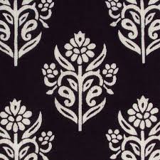 Black And White Paisley Print Fabric Indian Block Print Floral Cotton Fabric Black And White Motifs Block Printing Fabric Indian Block Print Prints