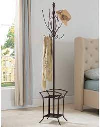 Benson Entryway 8 Hook Coat Hat Rack Stand With Umbrella Holder Bronze Metal Walmart Com Coat Rack Metal Coat Rack Coat Rack Wall