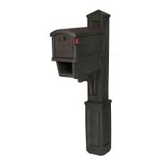 Gibraltar Mailboxes Heritage All In One Plastic Mailbox And Post Combo With Newspaper Holder Venetian Bronze Hc000v01 The Home Depot Newspaper Holder Gibraltar Mailboxes Mailbox