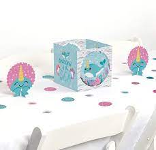 Buy Big Dot Of Happiness Narwhal Girl Under The Sea Baby Shower Or Birthday Party Centerpiece And Table Decoration Kit Online In Indonesia B07r2bvjy9