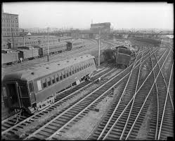 Locomotive And Train Jumps Track South Station Near Signal Bridge No 6 Train Train Tracks Old Trains