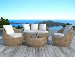salon de jardin 4 a 5 places en resine imitation rotin coussins ecrus salon en resine sur backyard furniture outdoor furniture sets rattan outdoor furniture