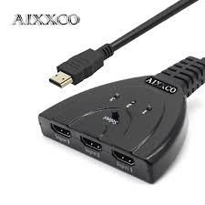 Aixxco Hdmi Hub 3 Port 1080p 3d Hdmi Switcher Switch Splitter With Cable For Pc Tv Hdtv Dvd Ps3 Xbox 360 Cable Hdmi Hdtv Cable