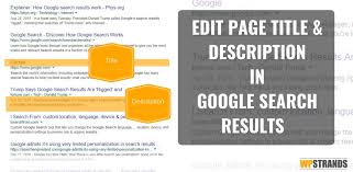 How To Edit The Page Title And Page Description In Google