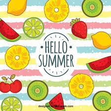 Download Colorful Summer Background With Fruits Pattern For Free In 2020 Summer Backgrounds Vector Free Small Canvas Art