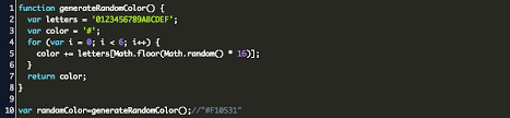 Javascript Generate Random Color Code Example