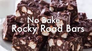 No Bake Rocky Road Bars Recipe Oatmeal Cookies Chewy Baking Peanut Butter