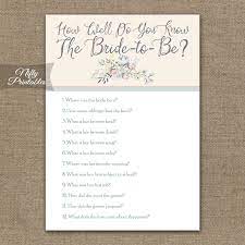 What year did the … Printable How Well Do You Know The Bride Trivia Game Floral Bouquet