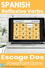 Spanish Reflexive Verbs Game And Worksheet Escoge Dos Distance Learning In 2020 Reflexive Verbs Spanish Reflexive Verbs Verb Games
