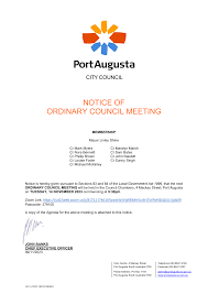 NOTICE OF ORDINARY COUNCIL MEETING
