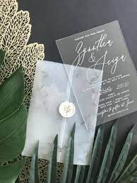 Clear Acrylic Wedding Invitation Modern Transparent Black Etsy Weddi Clear Acrylic Wedding Invitations Clear Wedding Invitations Acrylic Wedding Invitations