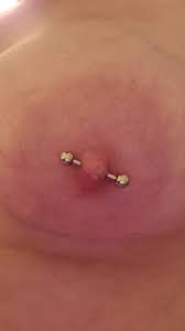 Slanted nipple piercings
