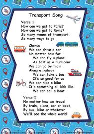Lyrics Of The Esl Transportation Song For Children Transportation Songs Transportation Theme Preschool Kids Songs