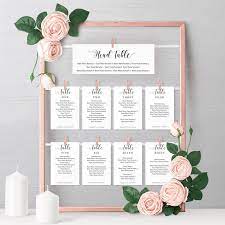 Diy Seating Charts For Frame Printable Head And Top Table Header And Seati Table Mariage Rose Plan De Table Mariage Miroir Decoration Table Mariage Champetre
