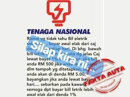 Nak apply meter elektrik tnb? Caj Penalti Lewat Bayar Bil Tnb Ini Cara Kiraan Yang Betul