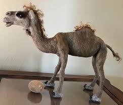 How i'd do it, is i'd grease up that camel really good, and i'd make a really big needle. Needle Felted Camel By Ulrike Ricky Martin From Fibre Art Gallery