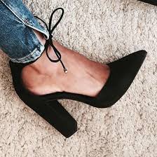 Black Block Heels Closed Toe Pin On Brandy Melville