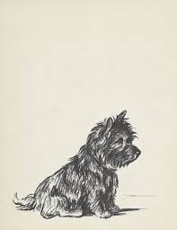 Terrier Dog Print Lucy Dawson1930s Wall Decor Wall Art Etsy Cairn Terrier Vintage Dog Dog Illustration