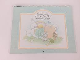 Vintage Precious Moments Baby S First Year Sticker Calendar 90s Hallmark Nos Calendar Stickers Babies First Year Precious Moments