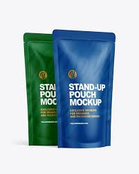 An ultra high resolution photorealistic pouch sachet mockup shipped with several customizations. Download Stand Up Pouch Packaging Mockup Free Psd Two Matte Stand Up Pouches Mockup In Pouch Mockups On Yellow A Collection Of Free Premium Photoshop Smart Object Showcase Mocku